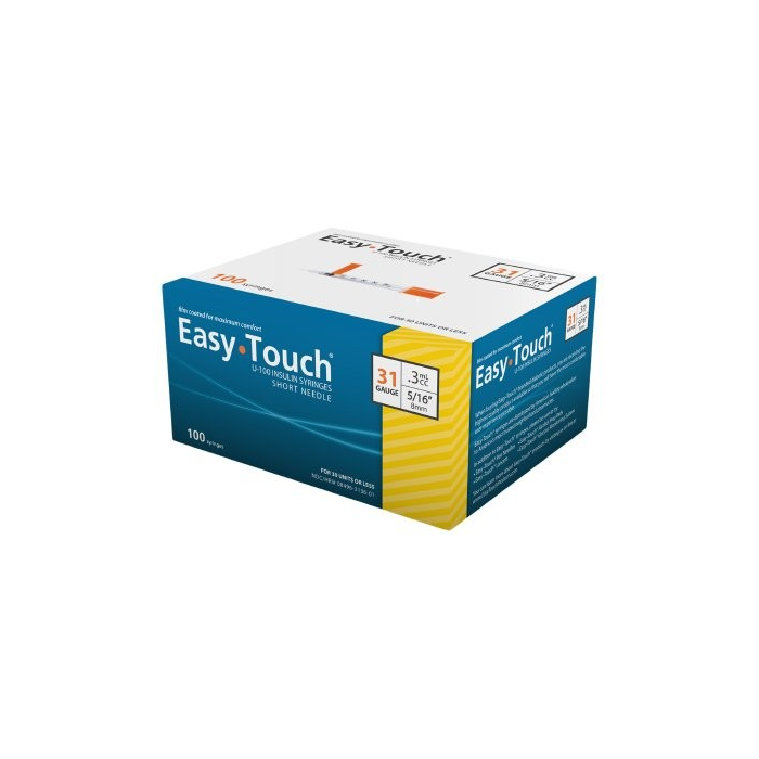 EasyTouch U-100 Insulin Syringe with Fixed Needle Tip - Image 2