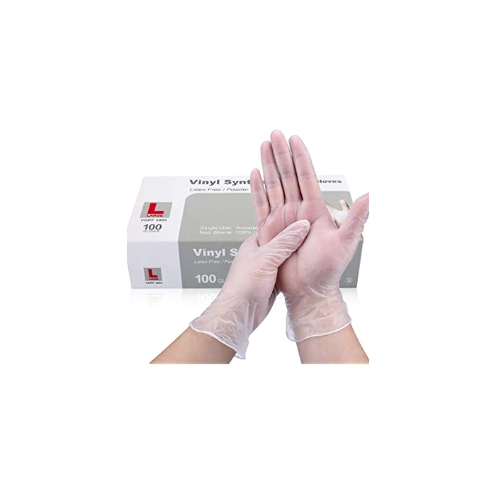 Basic Medical Clear Vinyl Exam Gloves - Image 2